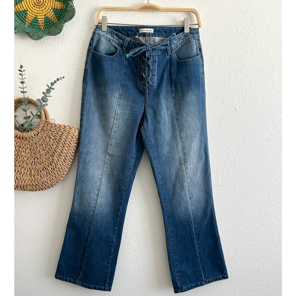 Y2K Lace-Up Flare Jeans